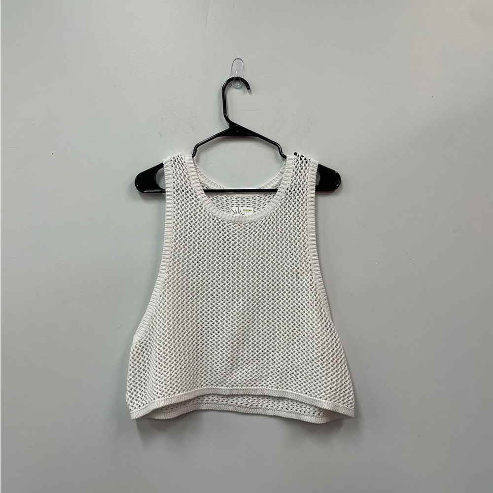 Offline by Aerie White Cropped Crochet Top Size XL